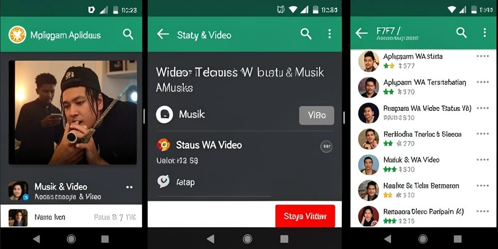 Tampilan antarmuka F7F7 yang menarik untuk Status WA Video.