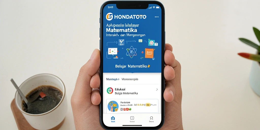 Tampilan antarmuka HONDATOTO menampilkan fitur Belajar Matematika yang interaktif.