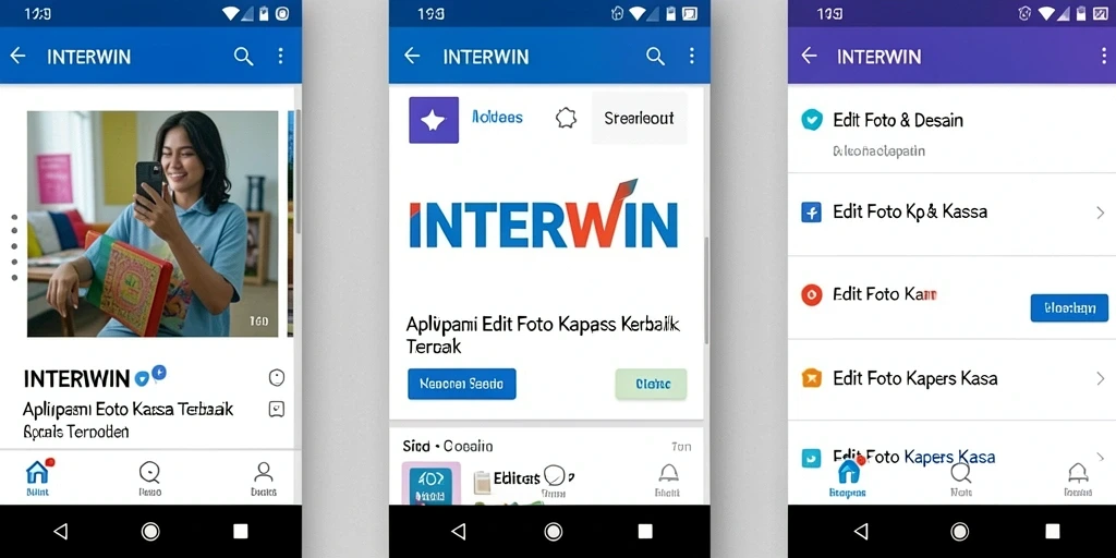 Antarmuka INTERWIN menampilkan alat editing foto kertas kaca yang intuitif.