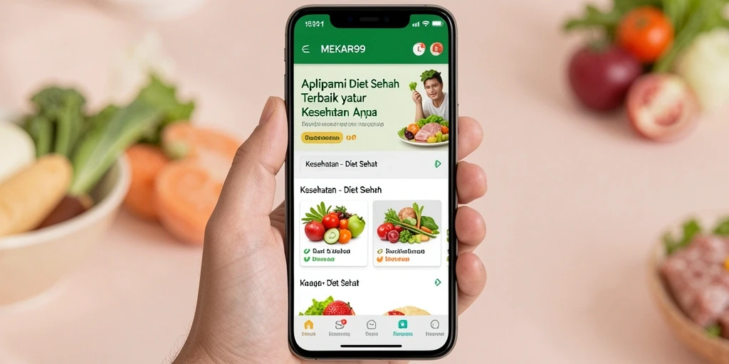 Screenshot antarmuka MEKAR99 untuk diet sehat.
