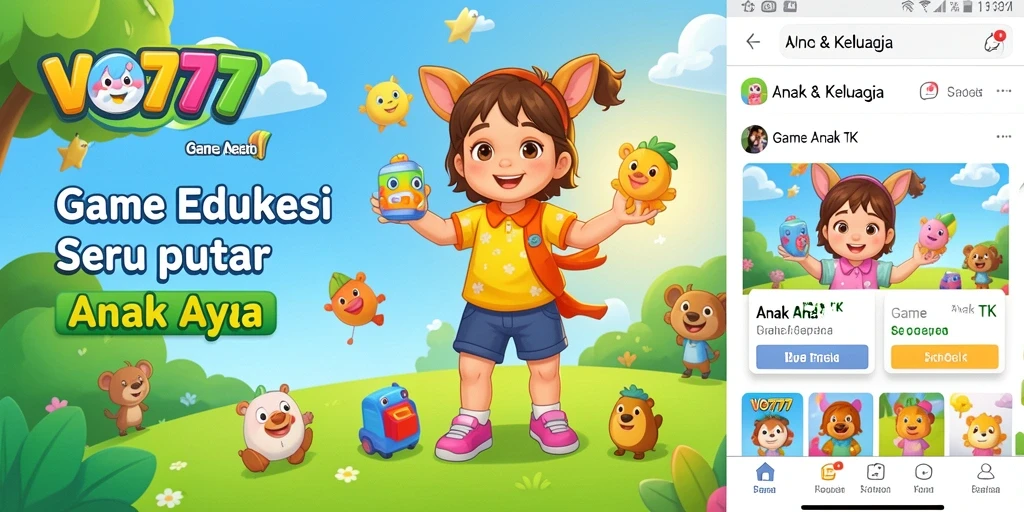 Tampilan antarmuka pengguna VO777 yang ramah anak.
